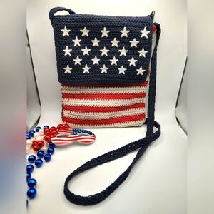 Carlo D'Santi Patriotic Woven Crossbody Red, White & Blue Purse! America…